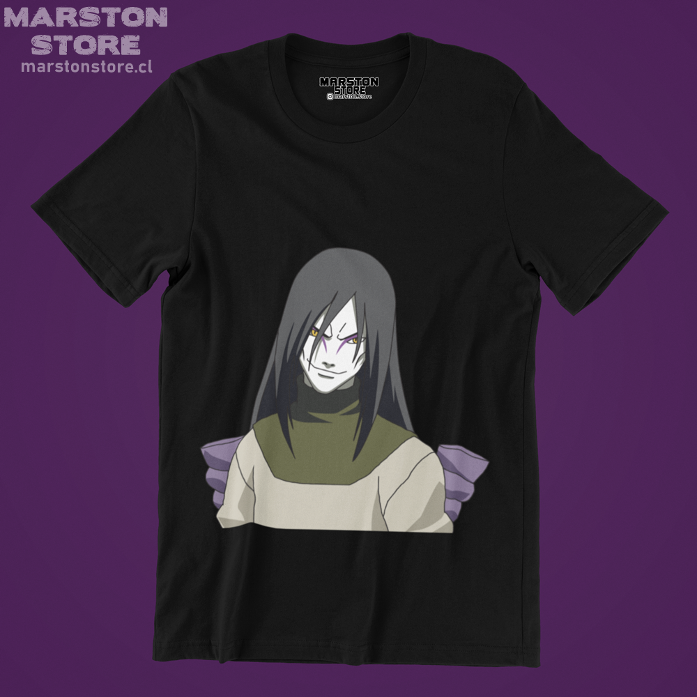 Polera negra Naruto con diseño de Orochimaru