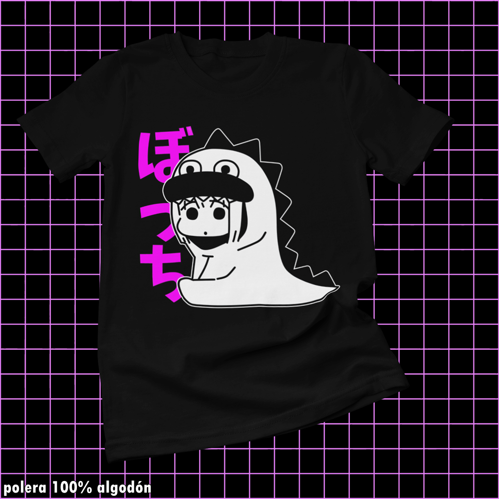 Polera negra de Bocchi the Rock! con Hitori Gotoh