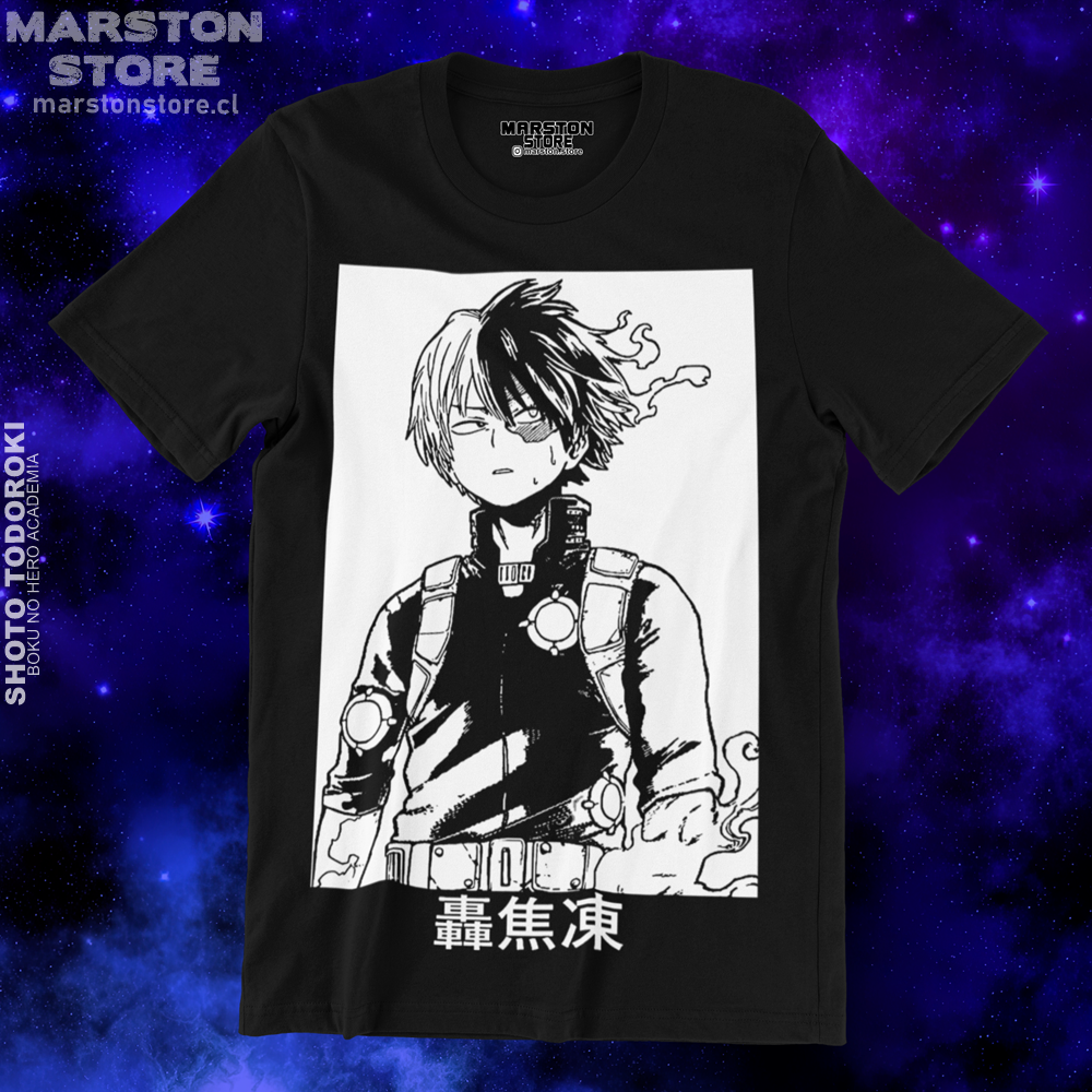 Polera negra de Boku no Hero Academia (My Hero Academia) con Shoto Todoroki