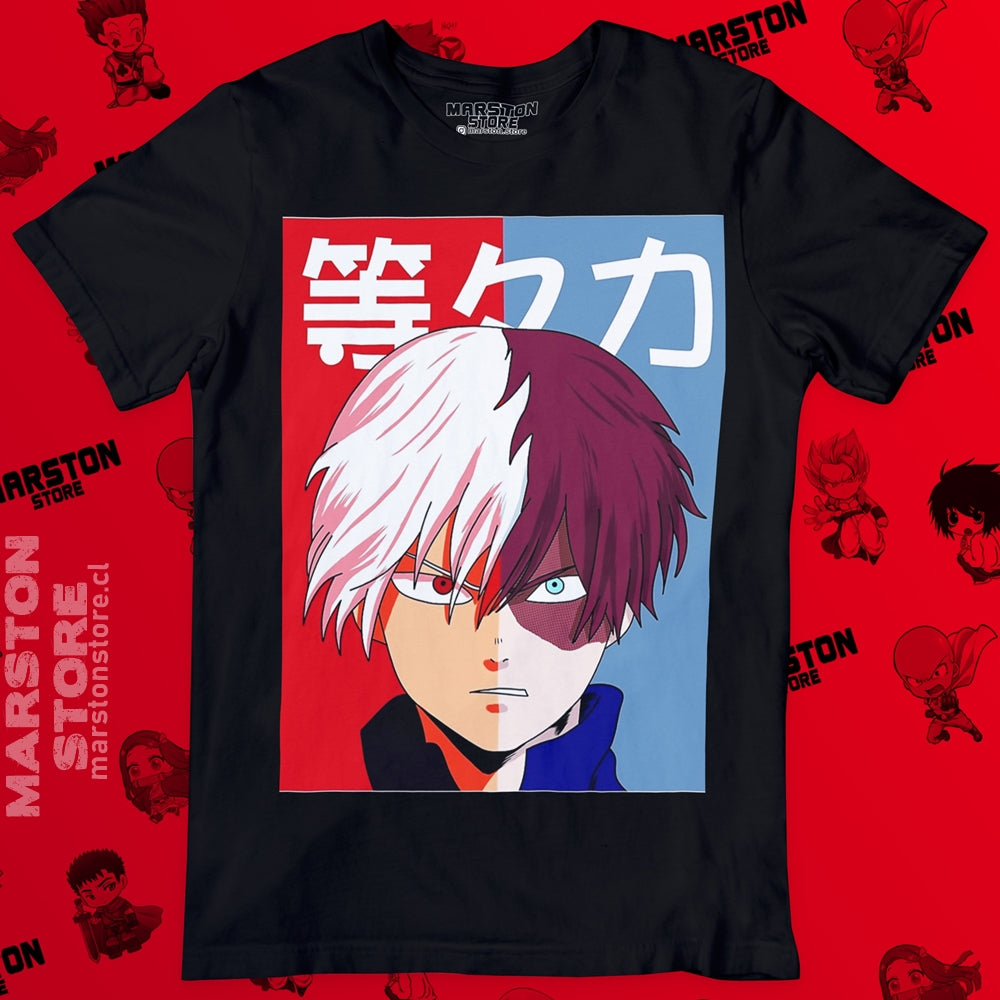 Polera negra de Boku no Hero Academia (My Hero Academia) con Shoto Todoroki