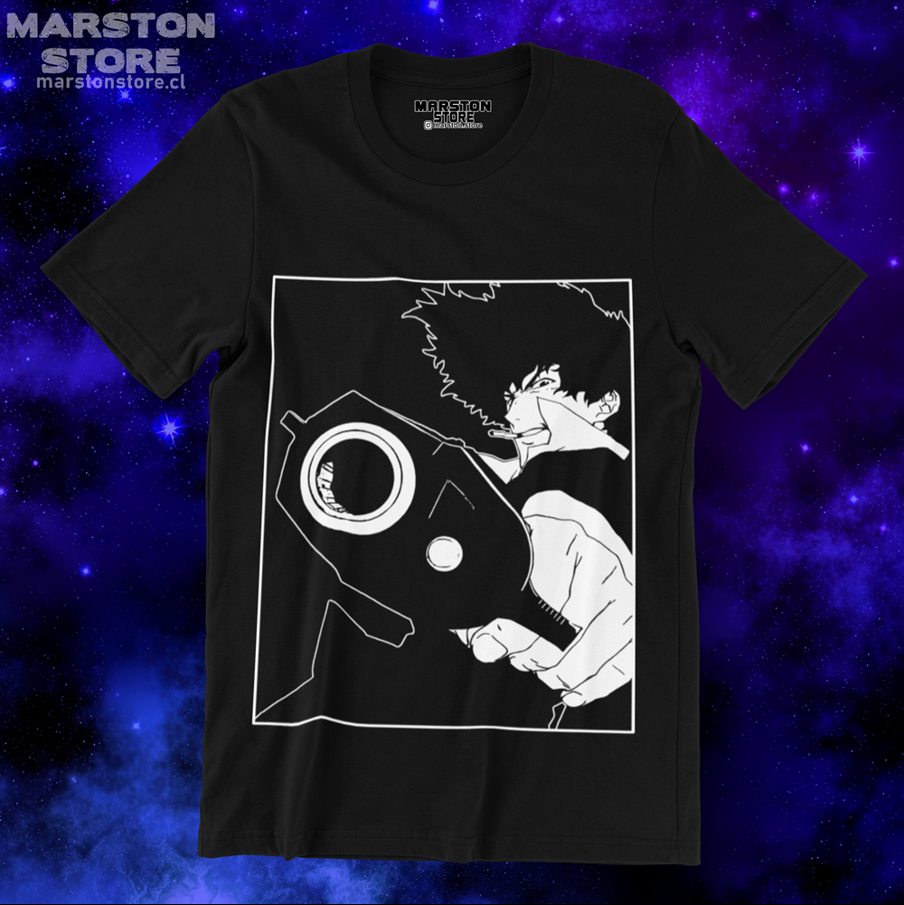 Polera negra de Cowboy Bebop con Spike Spiegel