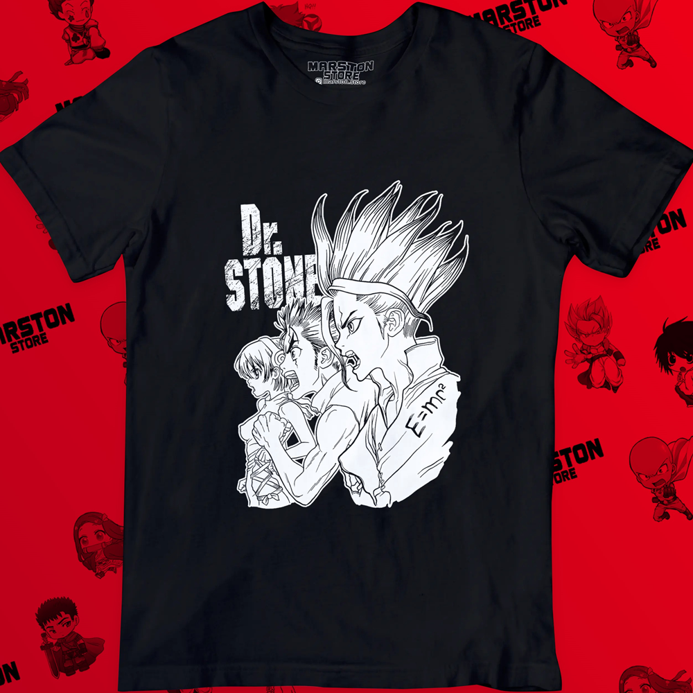 Polera negra de Dr. Stone