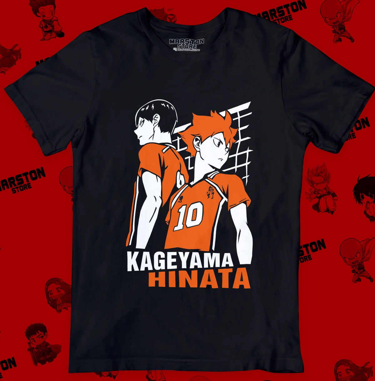 Polera negra de Haikyuu!! con Shoyo Hinata y Tobio Kageyama