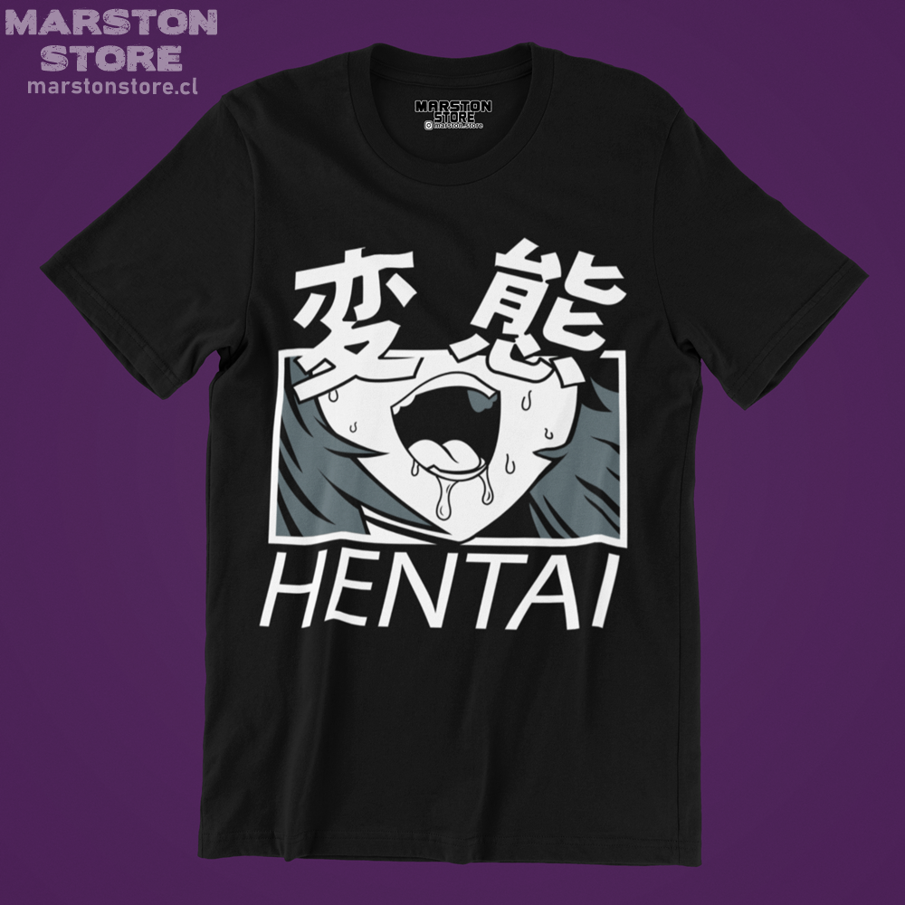 Polera negra con diseño Hentai