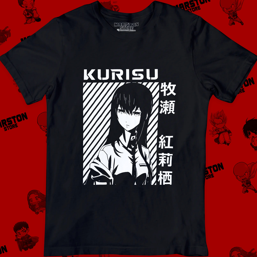 Polera negra de Steins;Gate con Kurisu Makise
