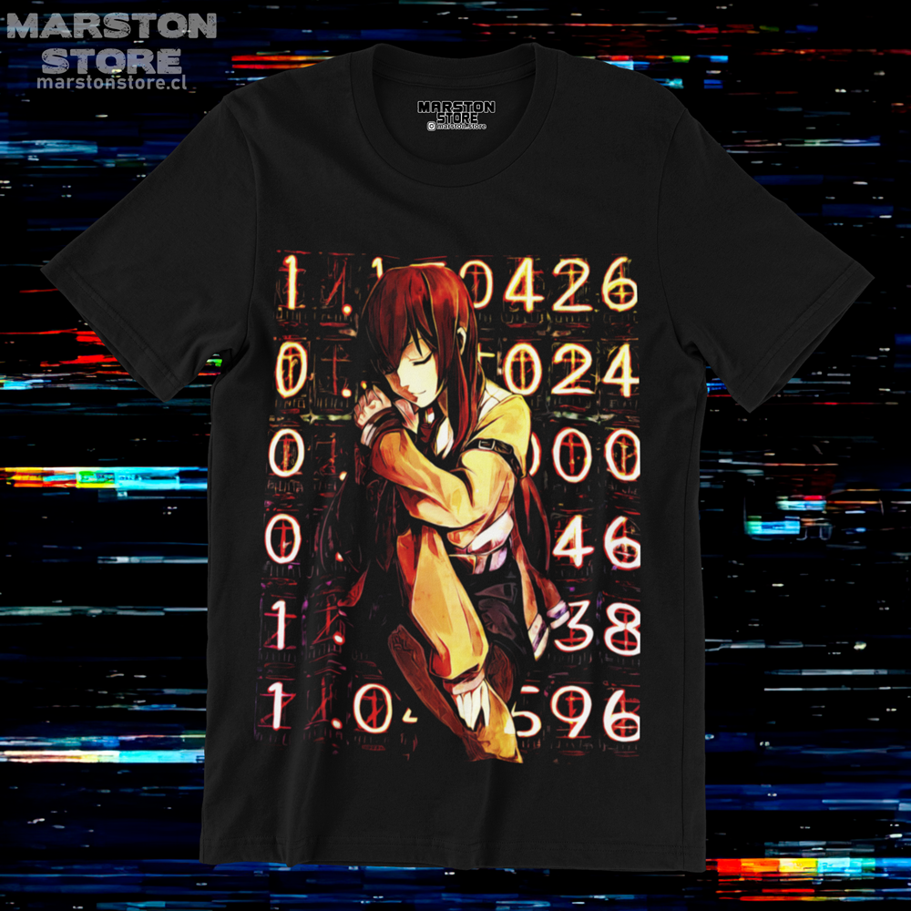 Polera negra de Steins;Gate con Kurisu Makise