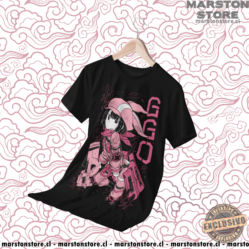 Polera negra de Sword Art Online Alternative: Gun Gale Online con Karen Kohiruimaki (LLENN)