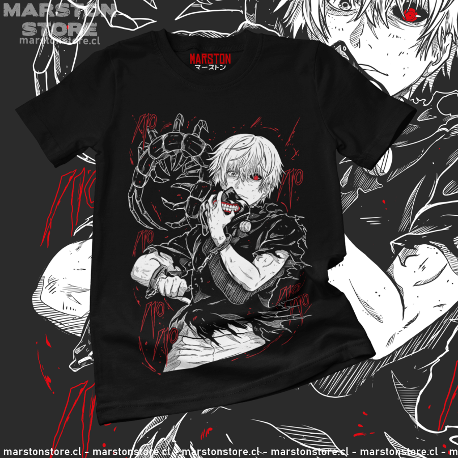 Polera negra de Tokyo Ghoul con Ken Kaneki