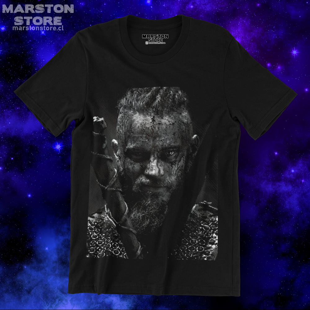 Polera negra de Vikings con Ragnar Lothbrok