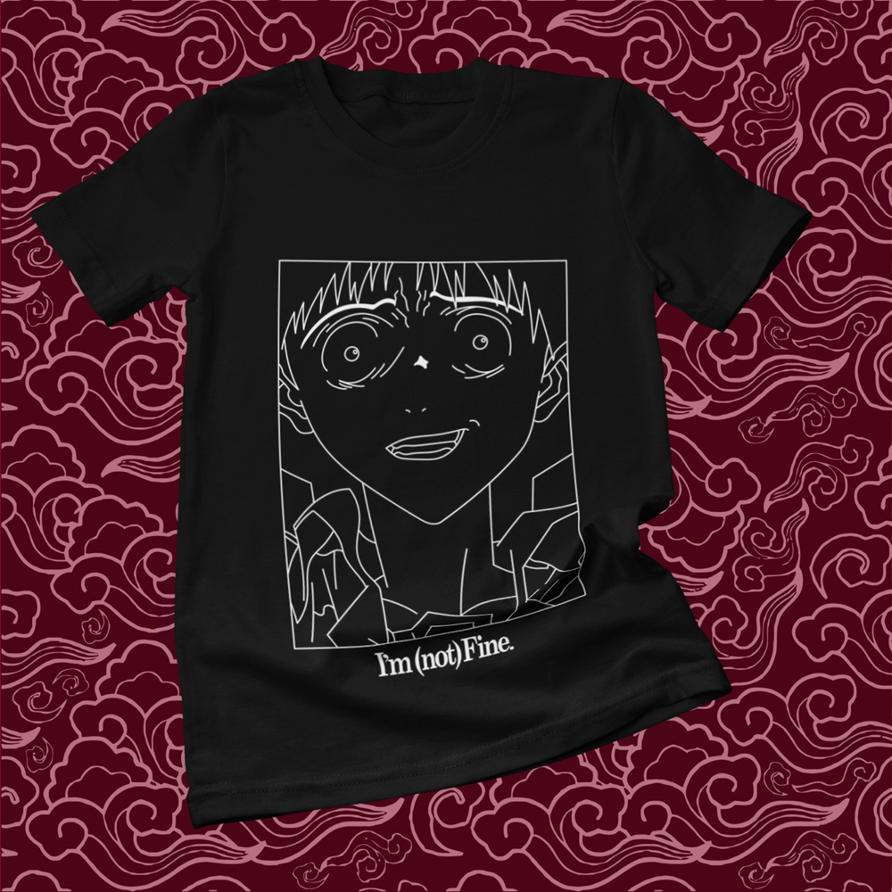 Polera negra Neon Genesis Evangelion con diseño inspirado en el anime
