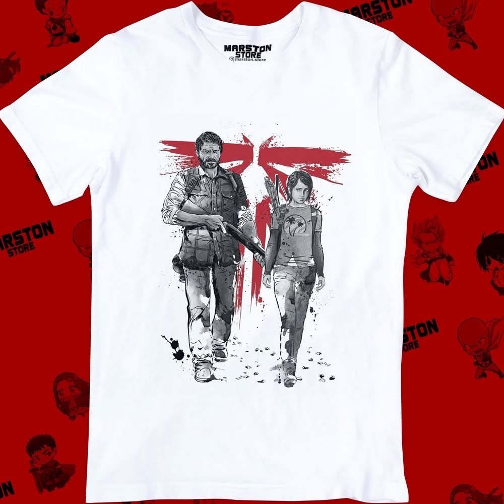 Polera blanca PlayStation con diseño de The Last of Us
