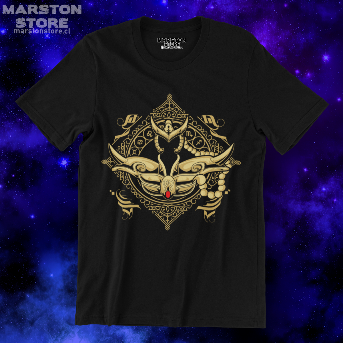 Polera negra de Saint Seiya / Los Caballeros del Zodiaco con diseño de Escorpio