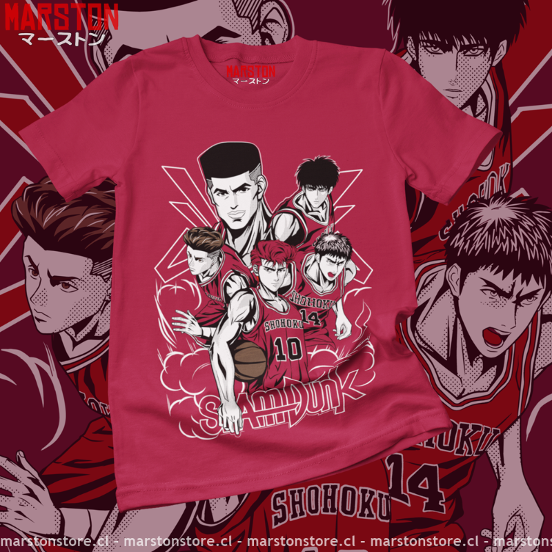 Polera Slam Dunk - Hanamichi Sakuragi - Takenori Akagi - Hisashi Mitsui - Kaede Rukawa -Ryota