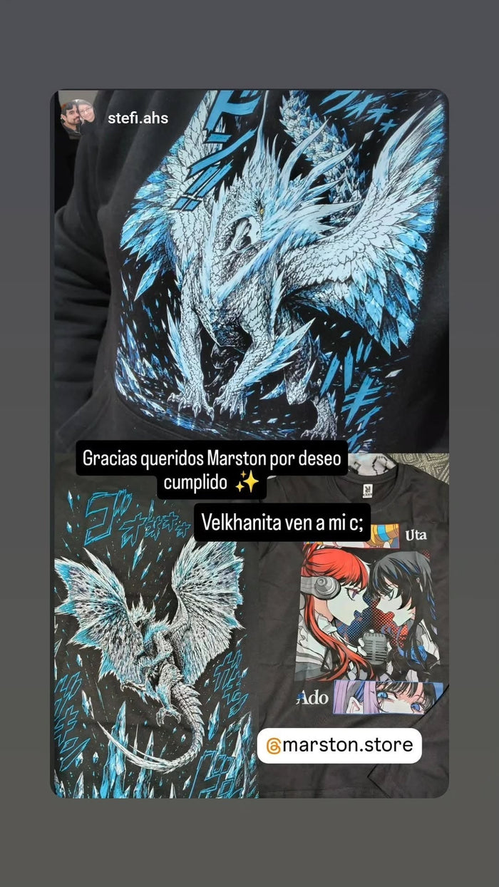 Foto real de cliente - Polera One Piece - ADO x Uta - Negra