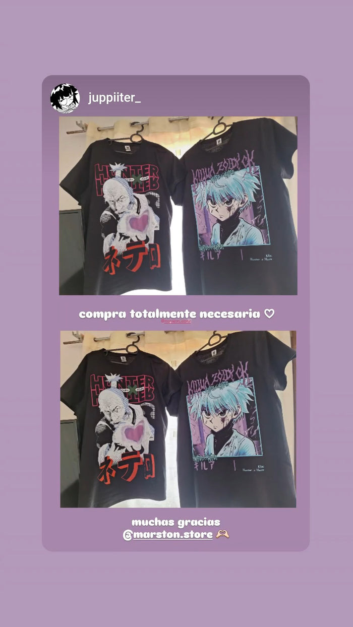 Foto real de cliente - Polera Hunter x Hunter - Killua Zoldyck