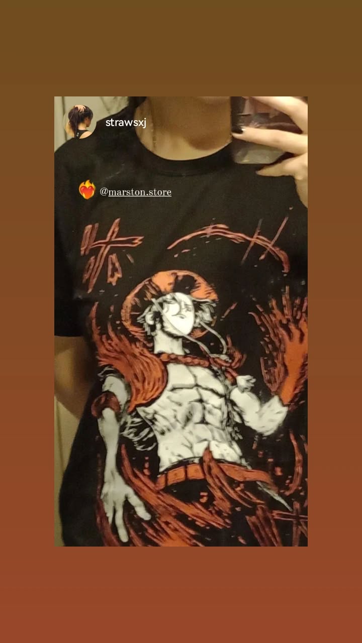 Polera One Piece - Portgas D. Ace (Boichi) - Negra 2