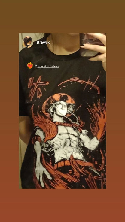 Polera One Piece - Portgas D. Ace (Boichi) - Negra 2