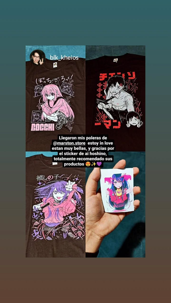 Foto real de cliente - Polera Bocchi the Rock! - Hitori Gotoh