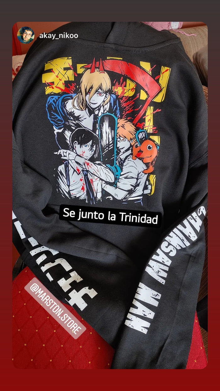 Foto real de cliente - Polerón Chainsaw Man - Denji - Power - Aki - Pochita