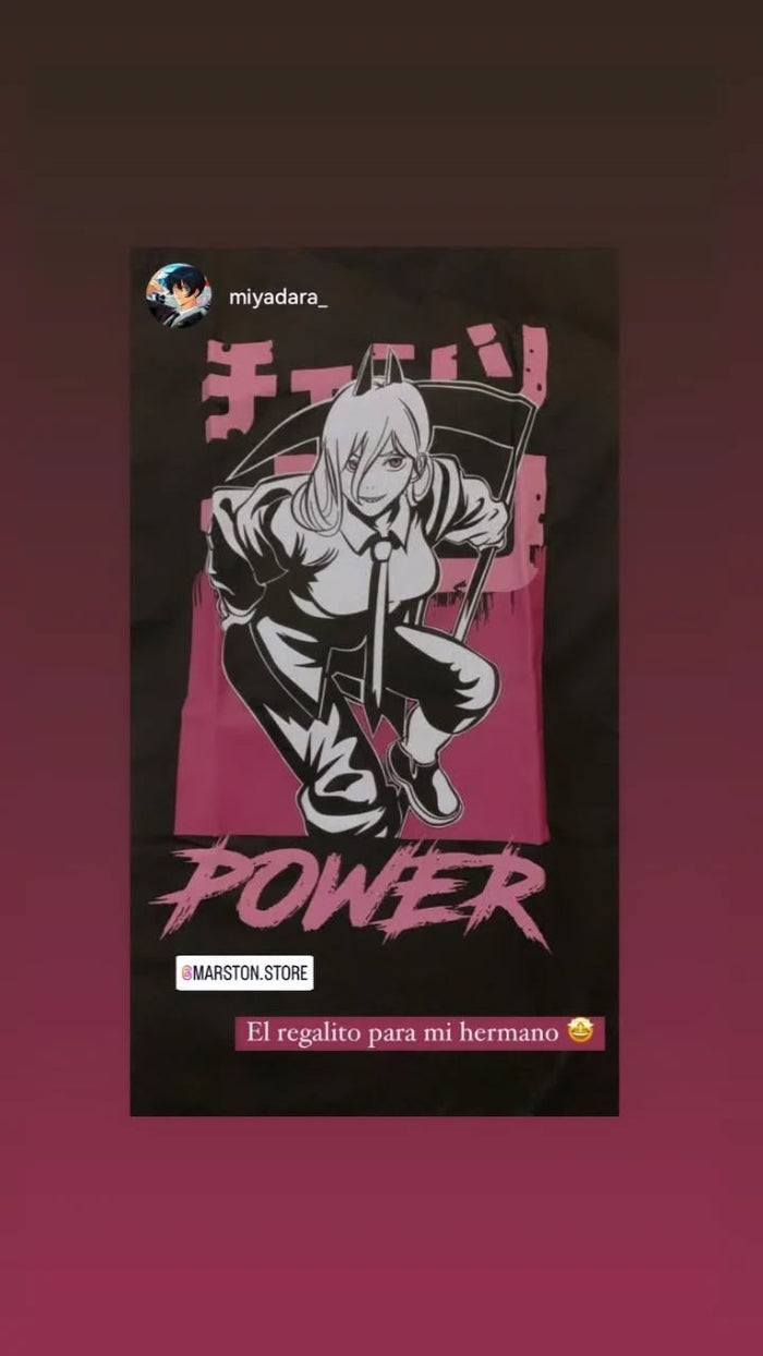 Foto real de cliente - Polera Chainsaw Man - Power