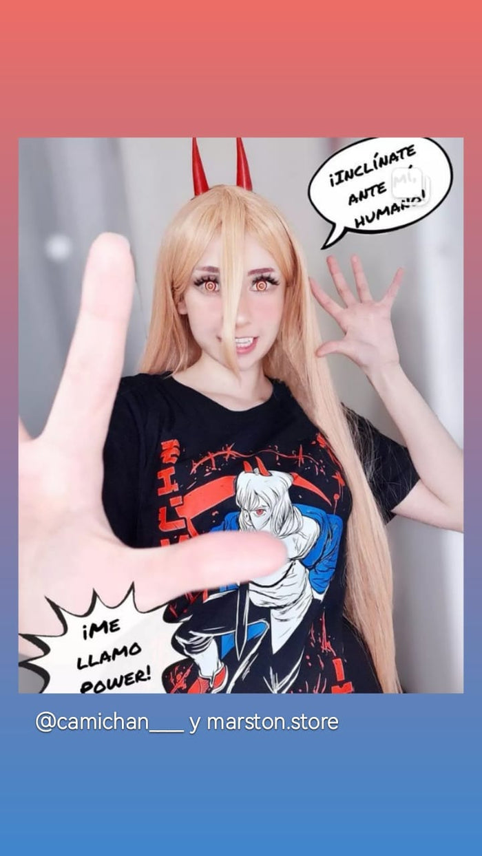 Foto real de cliente - Polera Chainsaw Man - Power