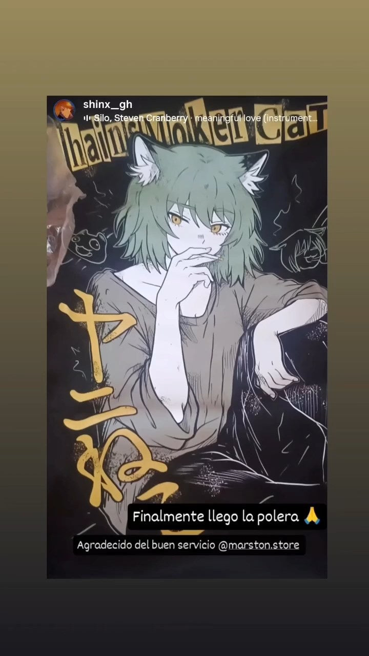 Polera Chainsmoker Cat - Yani Neko - Yaniko Sato - Negra 4