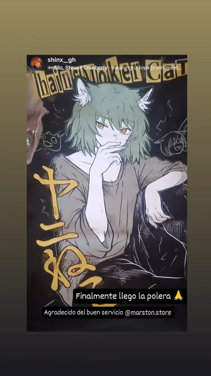 Polera Chainsmoker Cat - Yani Neko - Yaniko Sato - Negra 4