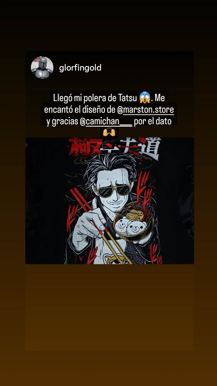 Foto real de cliente - Polera Gokushufudo - Tatsu