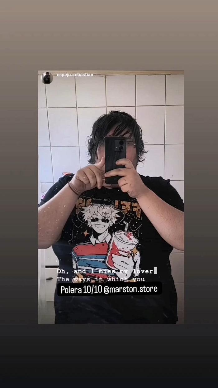 Foto real de cliente - Polera Jujutsu Kaisen - Satoru Gojo Huaso - Fiestas Patrias (#cxn)