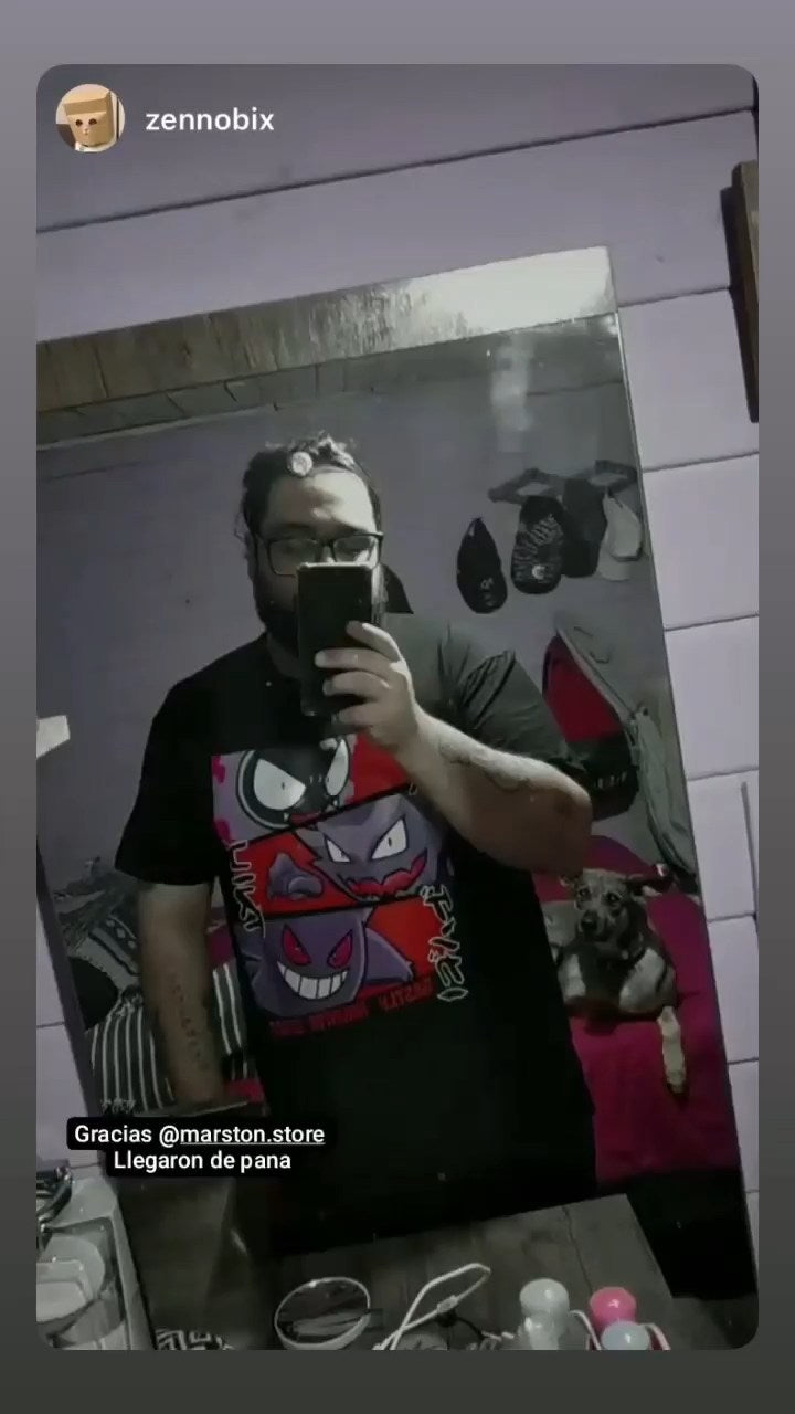 Polera Pokemon - Gengar - Gastly - Haunter - Negra