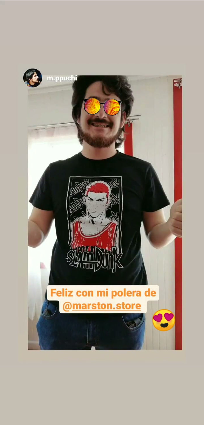 Foto real de cliente - Polera Slam Dunk - Hanamichi Sakuragi (#epm)