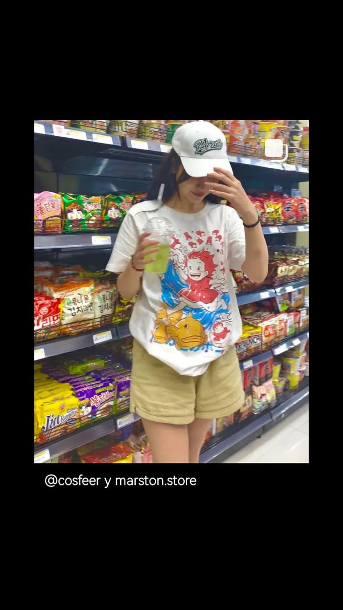 Foto real de cliente - Polera Studio Ghibli - Ponyo