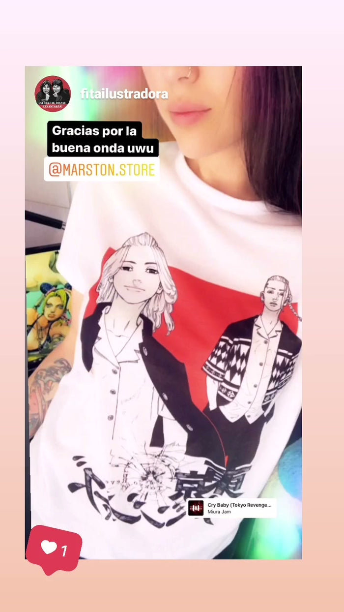 Foto real de cliente - Polera Tokyo Revengers - Manjiro Sano - Ken Ryuguji