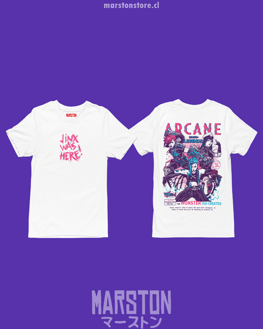 Polera de Arcane con Jinx, Vi y Caitlyn Kiramman