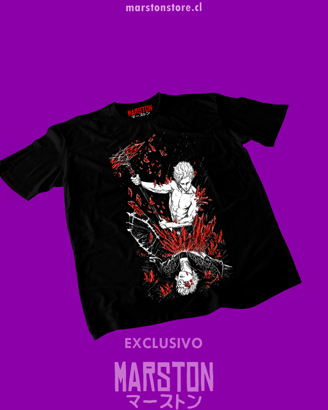 Polera negra Baldur's Gate 3 con diseño de Astarion