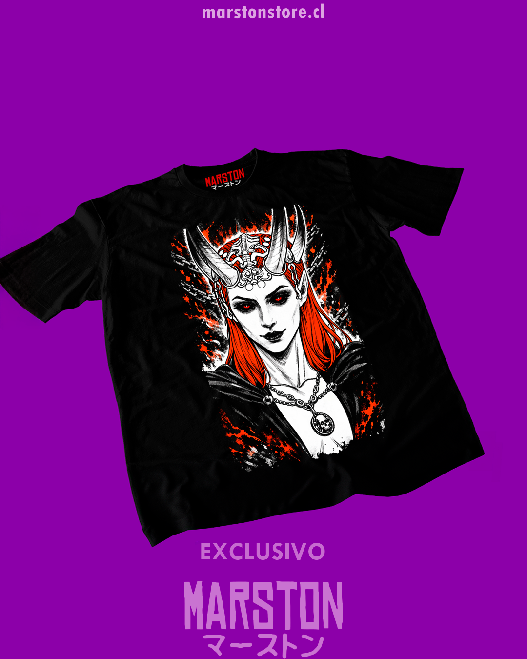 Polera negra Baldur's Gate 3 con diseño de Mizora