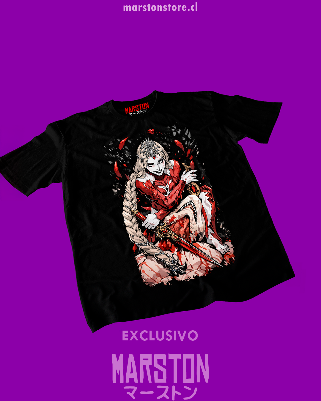 Polera negra Baldur's Gate 3 con diseño de Orin the Red
