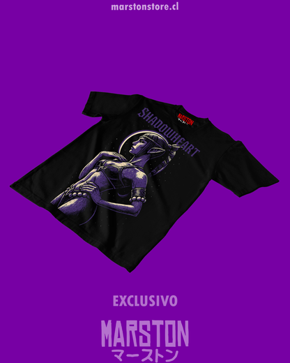 Polera negra Baldur's Gate 3 con diseño de Shadowheart