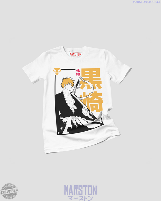 Polera blanca de Bleach con Ichigo Kurosaki