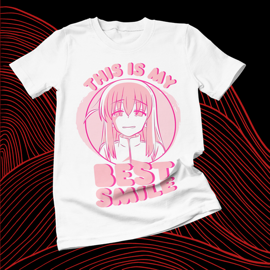 Polera blanca de Bocchi the Rock! con Hitori Gotoh