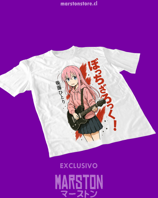 Polera blanca de Bocchi the Rock! con Hitori Gotoh
