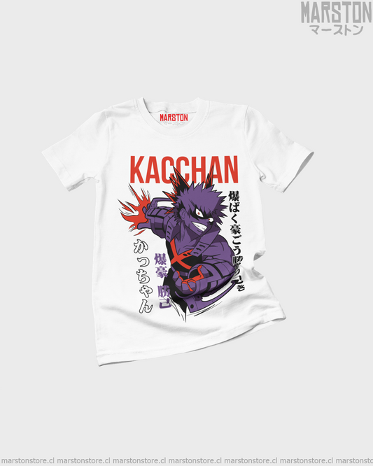 Polera blanca de Boku no Hero Academia (My Hero Academia) con Katsuki Bakugo