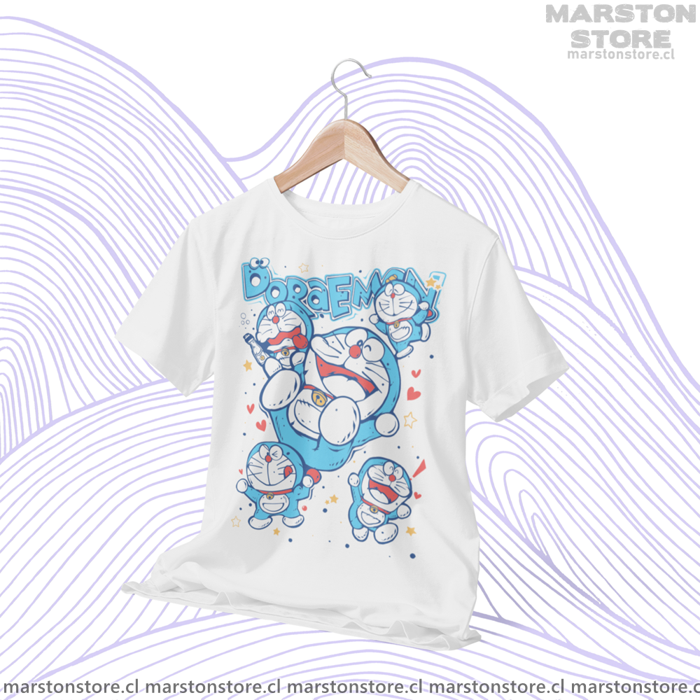 Polera blanca de Doraemon