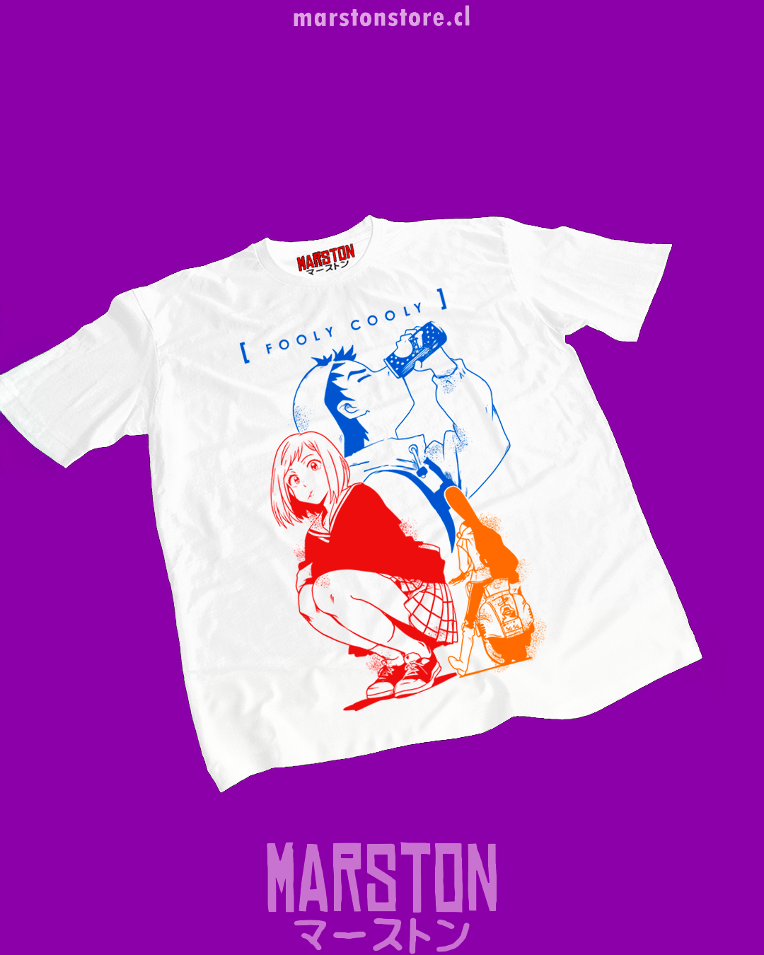 Polera blanca de FLCL