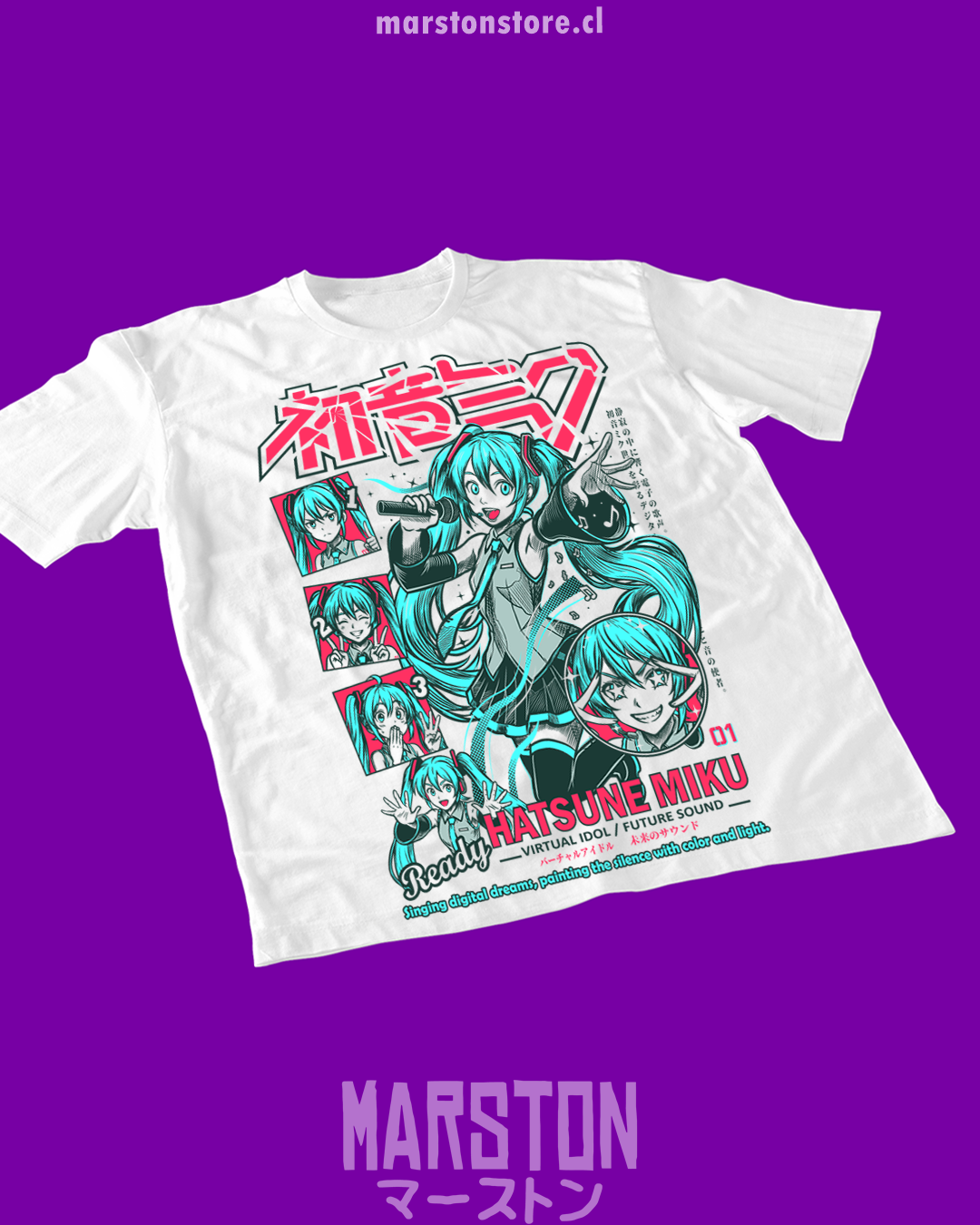 Polera blanca de Hatsune Miku