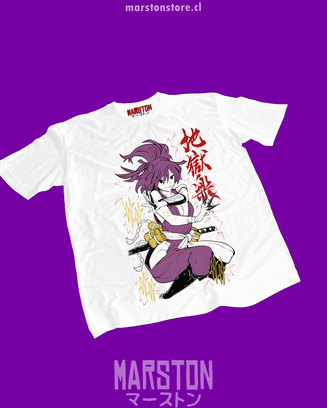 Polera blanca de Hell's Paradise con Yuzuriha