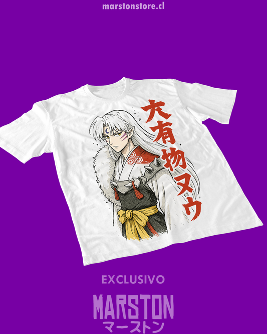 Polera blanca de Inuyasha con Sesshomaru