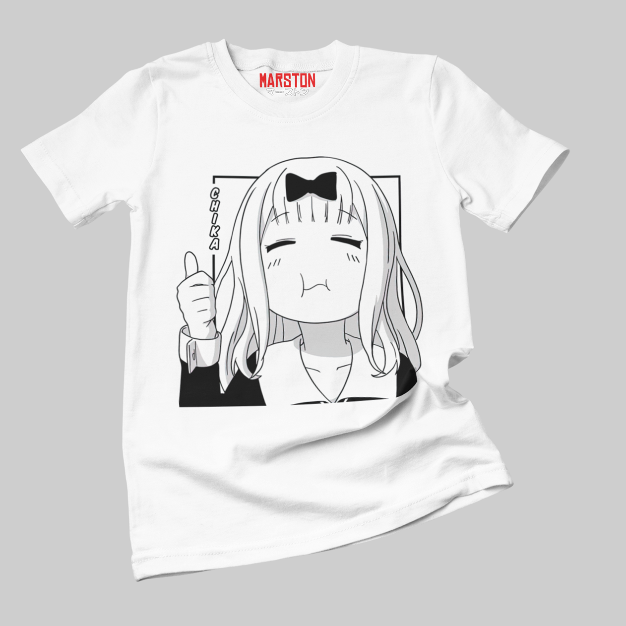 Polera blanca de Kaguya-sama: Love Is War con Chika Fujiwara