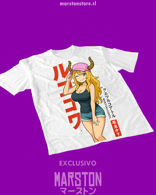 Polera blanca de Kobayashi-san Chi no Maid Dragon con Lucoa