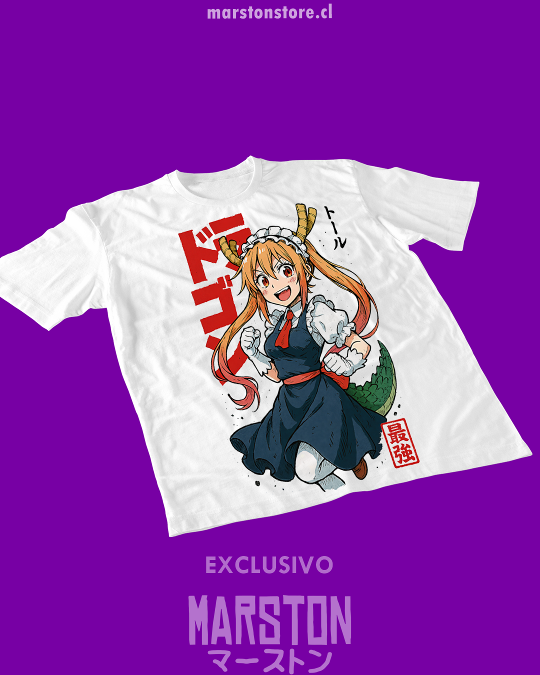 Polera blanca de Kobayashi-san Chi no Maid Dragon con Tohru